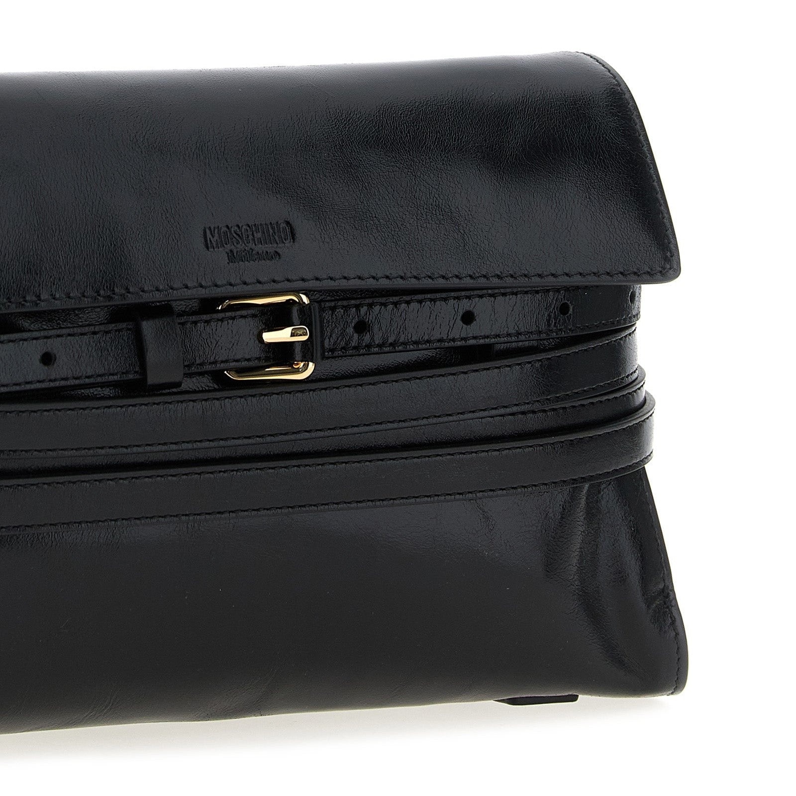 Moschino Black Leather Crossbody Bag