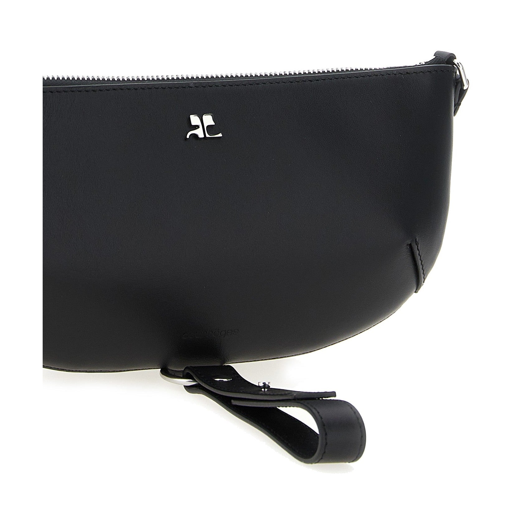 Courrèges Black Calfskin Shoulder Bag
