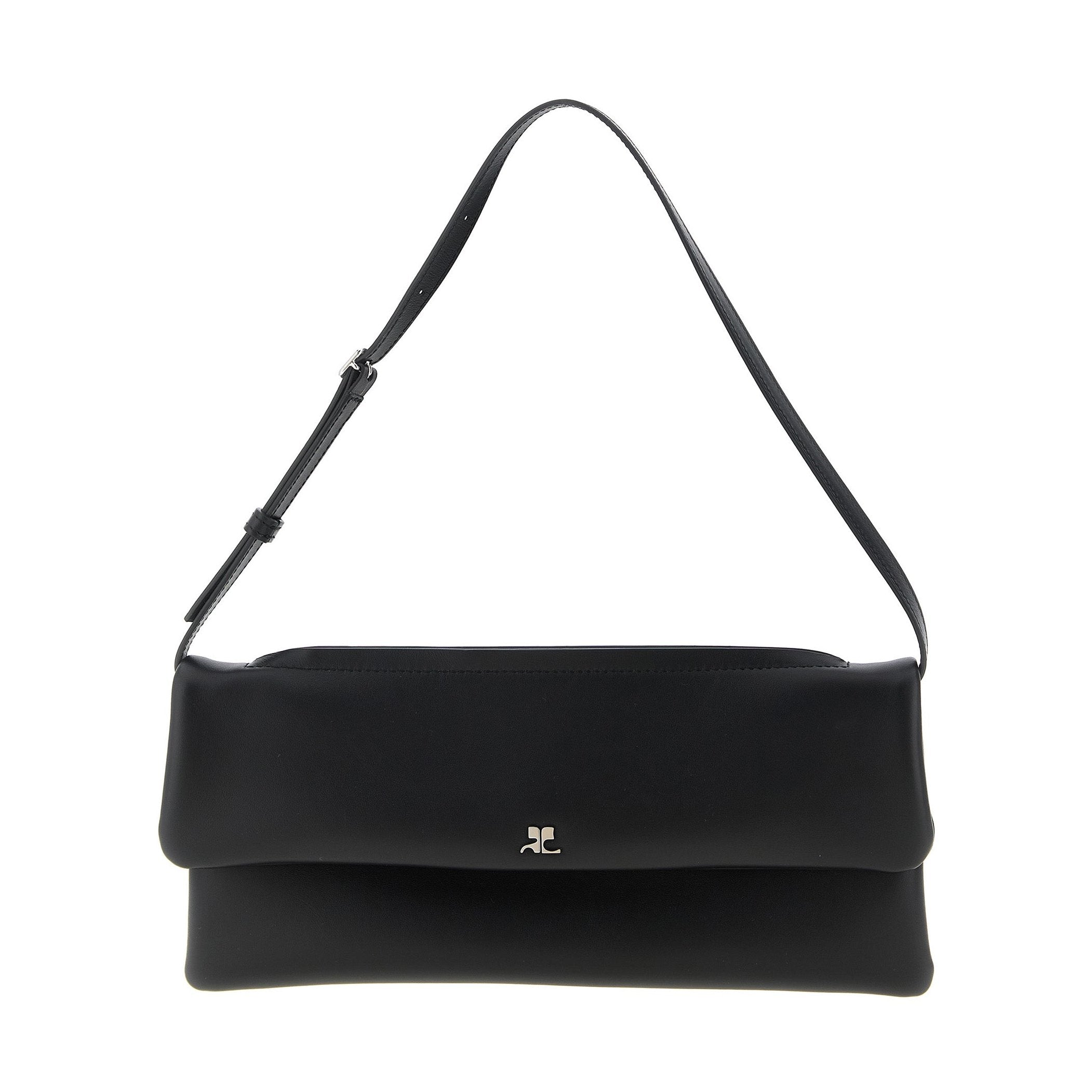 Courrèges Black Cowhide Clutch Bag
