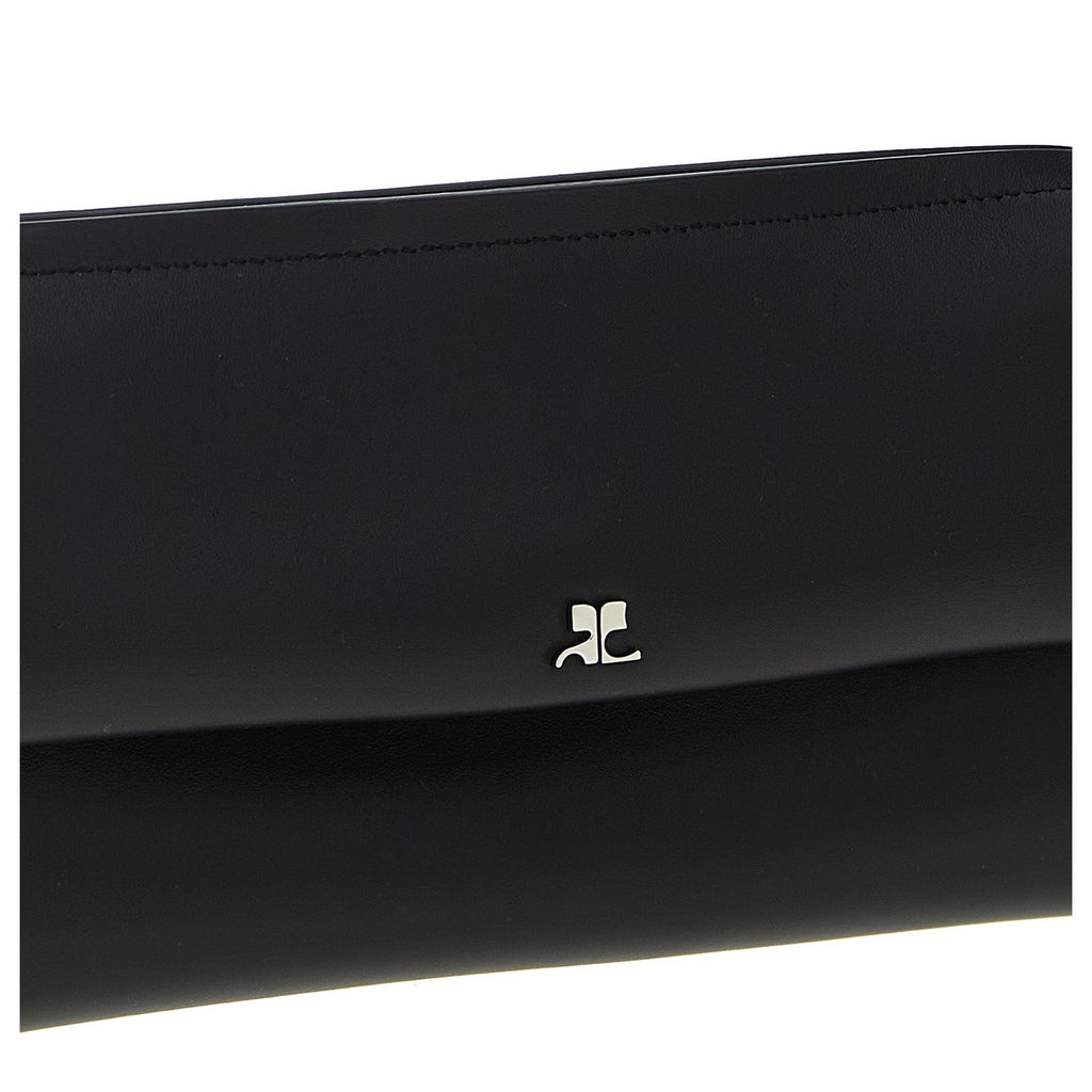 Courrèges Black Cowhide Clutch Bag
