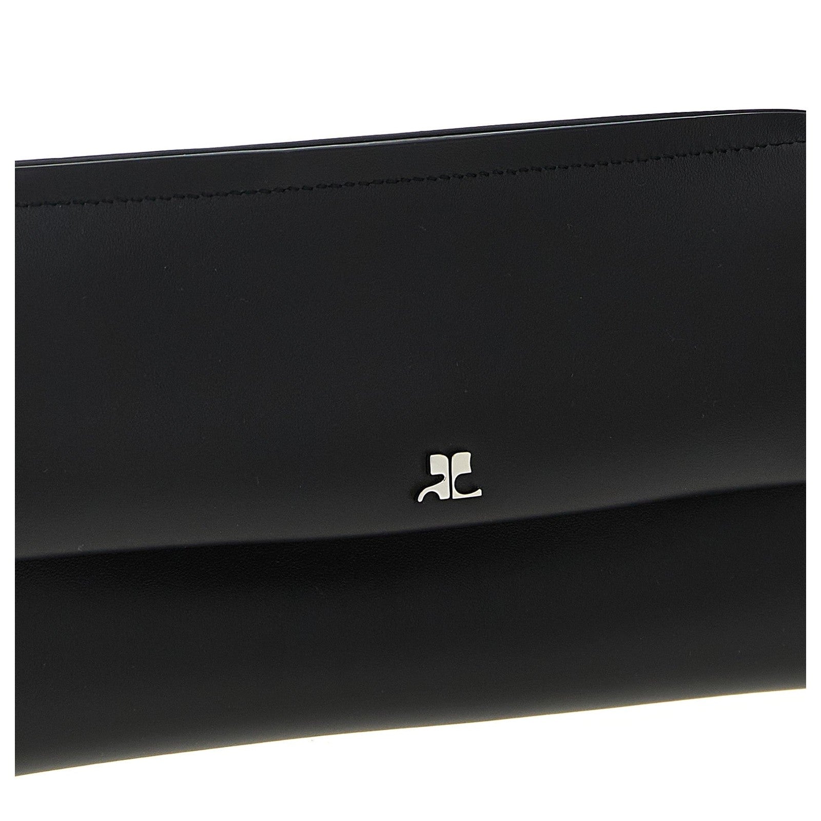 Courrèges Black Cowhide Clutch Bag