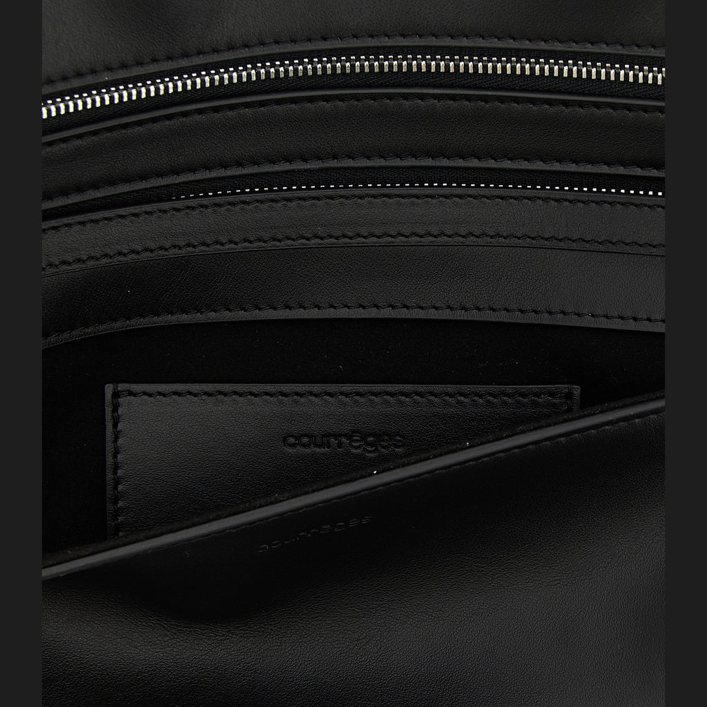 Courrèges Black Cowhide Clutch Bag