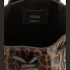 Fendi Brown Velvet Leather Handbag