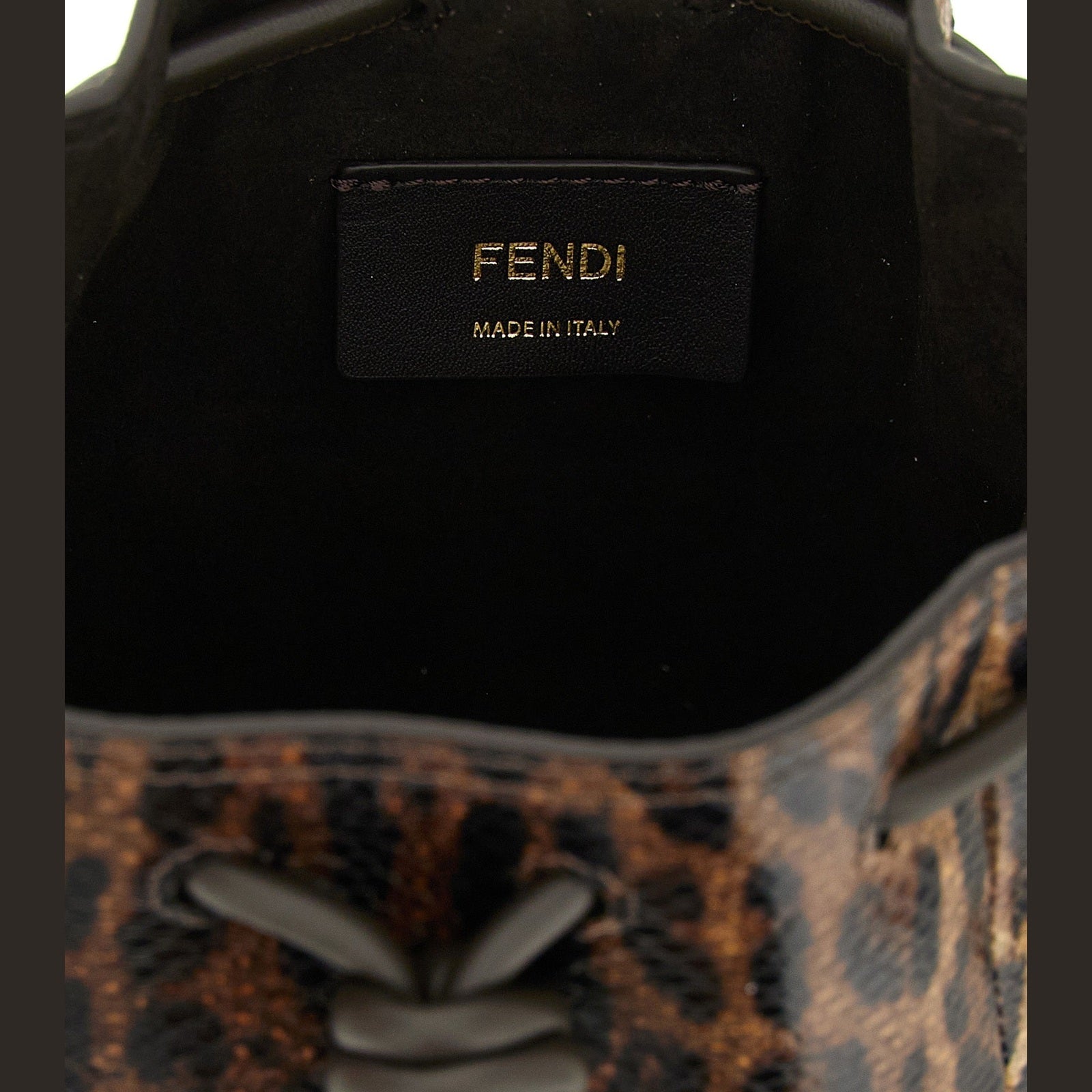 Fendi Brown Velvet Leather Handbag