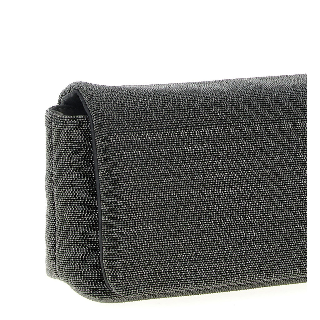 Brunello Cucinelli Black Leather Clutch Bag