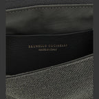 Brunello Cucinelli Black Leather Clutch Bag