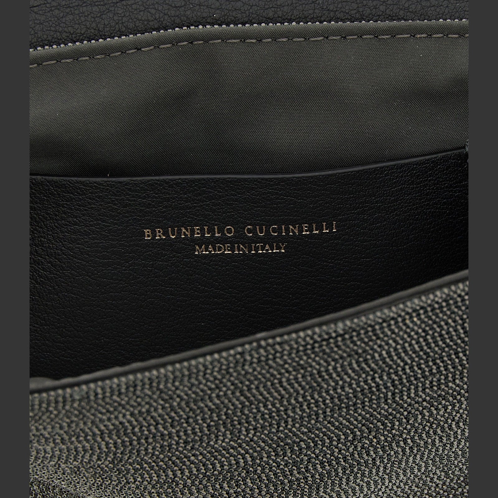 Brunello Cucinelli Black Leather Clutch Bag