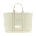 Thom Browne White Calfskin Tote Bag