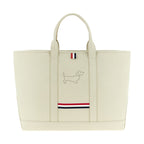 Thom Browne White Calfskin Tote Bag