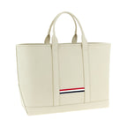 Thom Browne White Calfskin Tote Bag