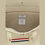 Thom Browne White Calfskin Tote Bag