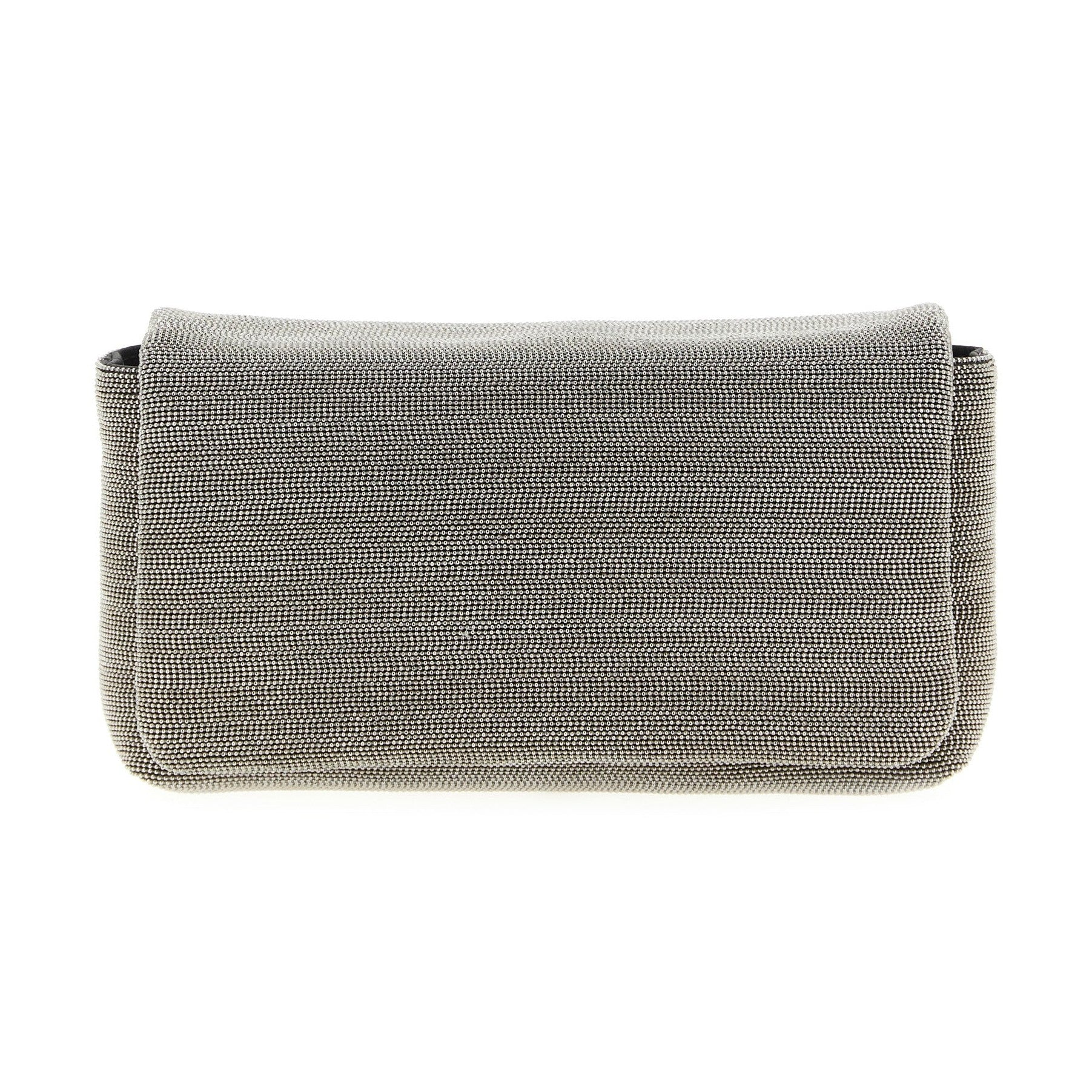 Brunello Cucinelli Silver Leather Clutch Bag