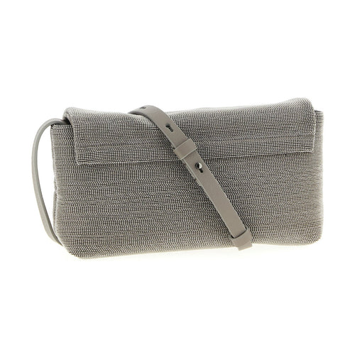 Brunello Cucinelli Silver Leather Clutch Bag
