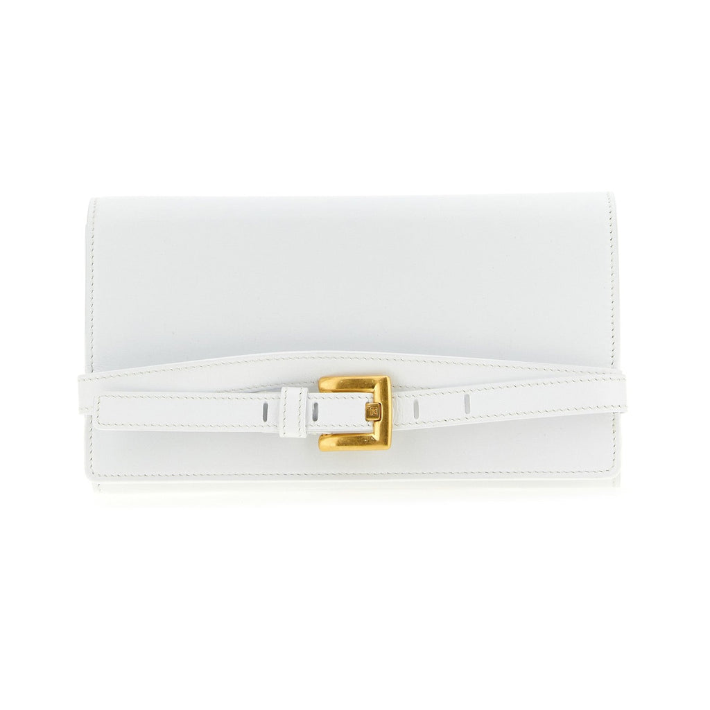 Balmain White Calfskin Cardholder