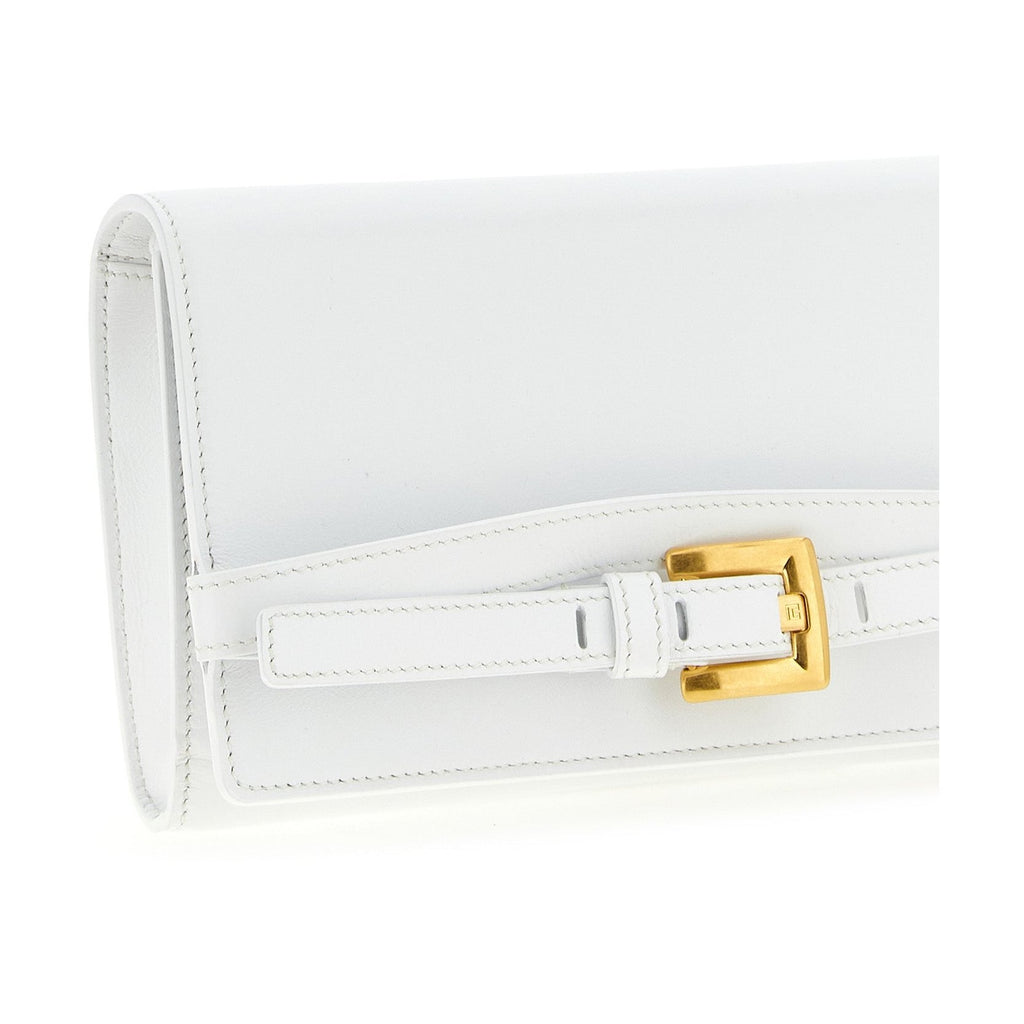 Balmain White Calfskin Cardholder