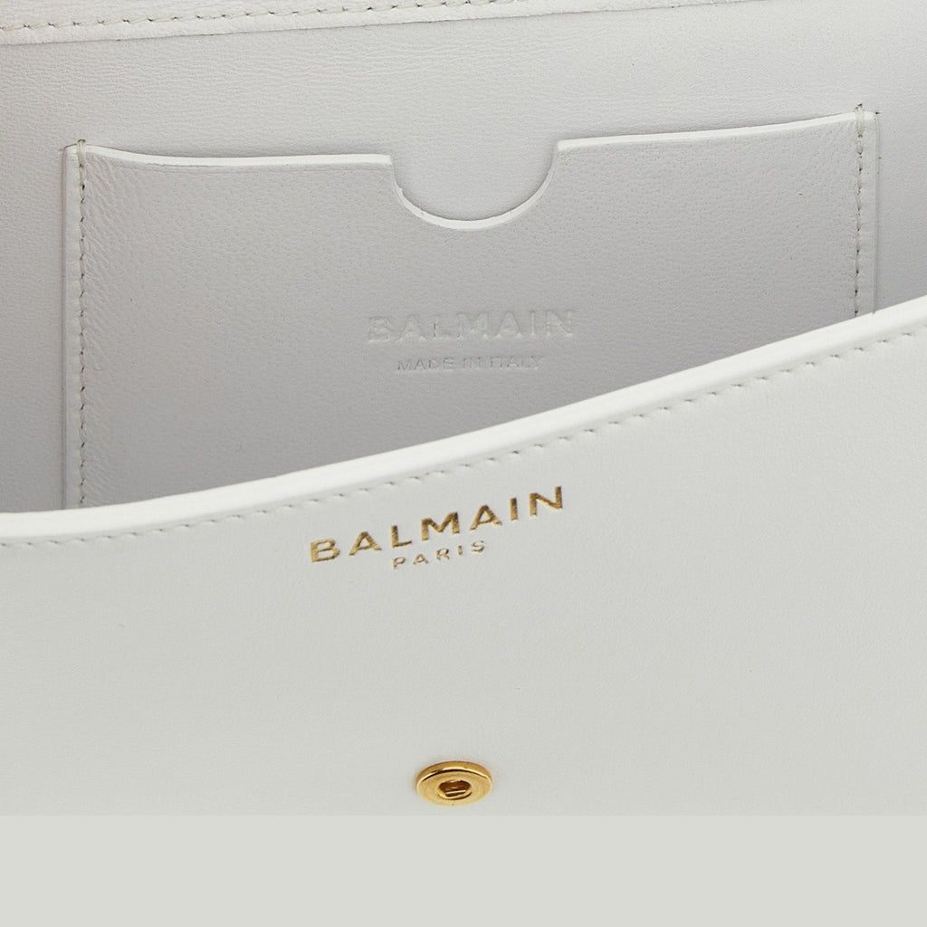 Balmain White Calfskin Cardholder