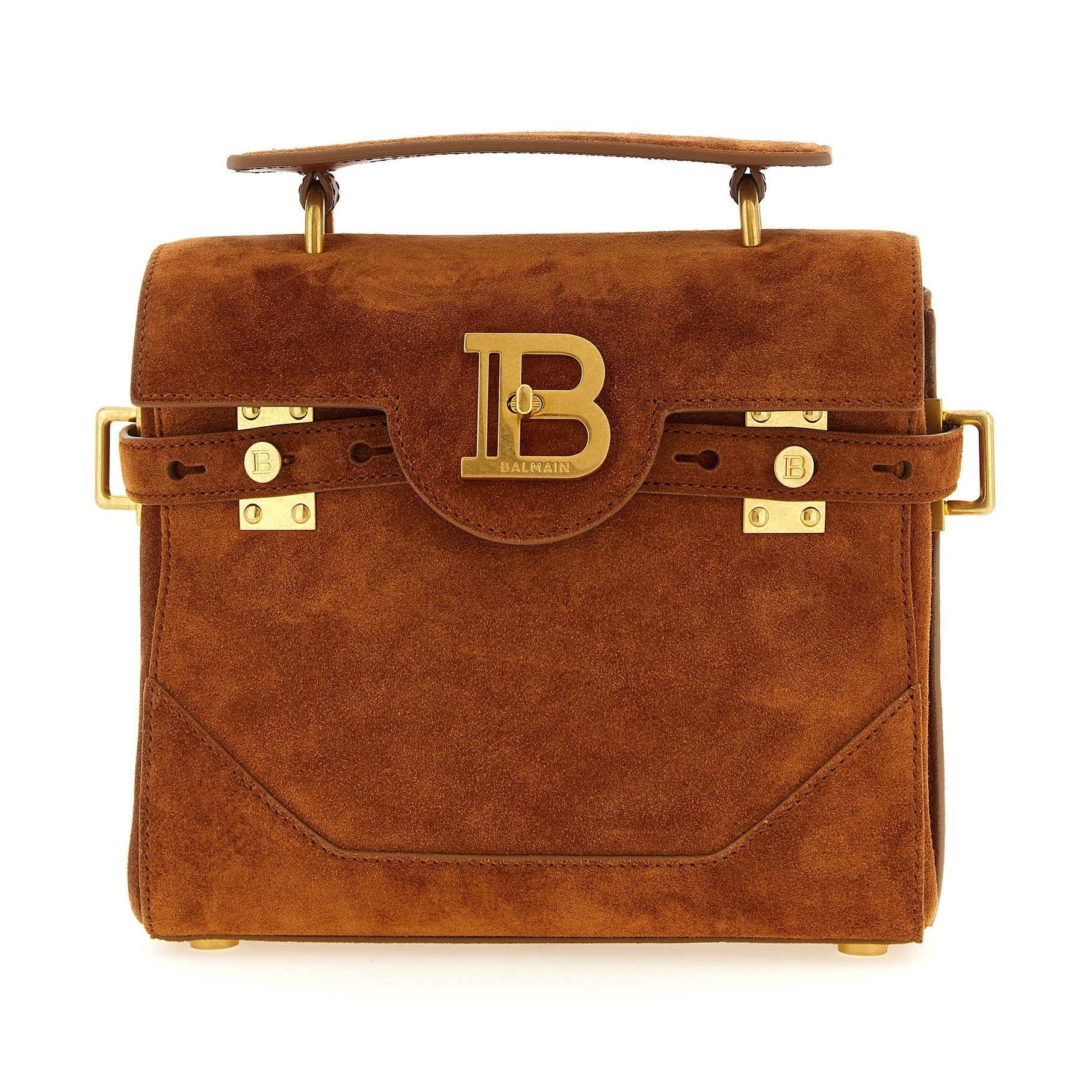 Balmain Brown Calfskin Handbag
