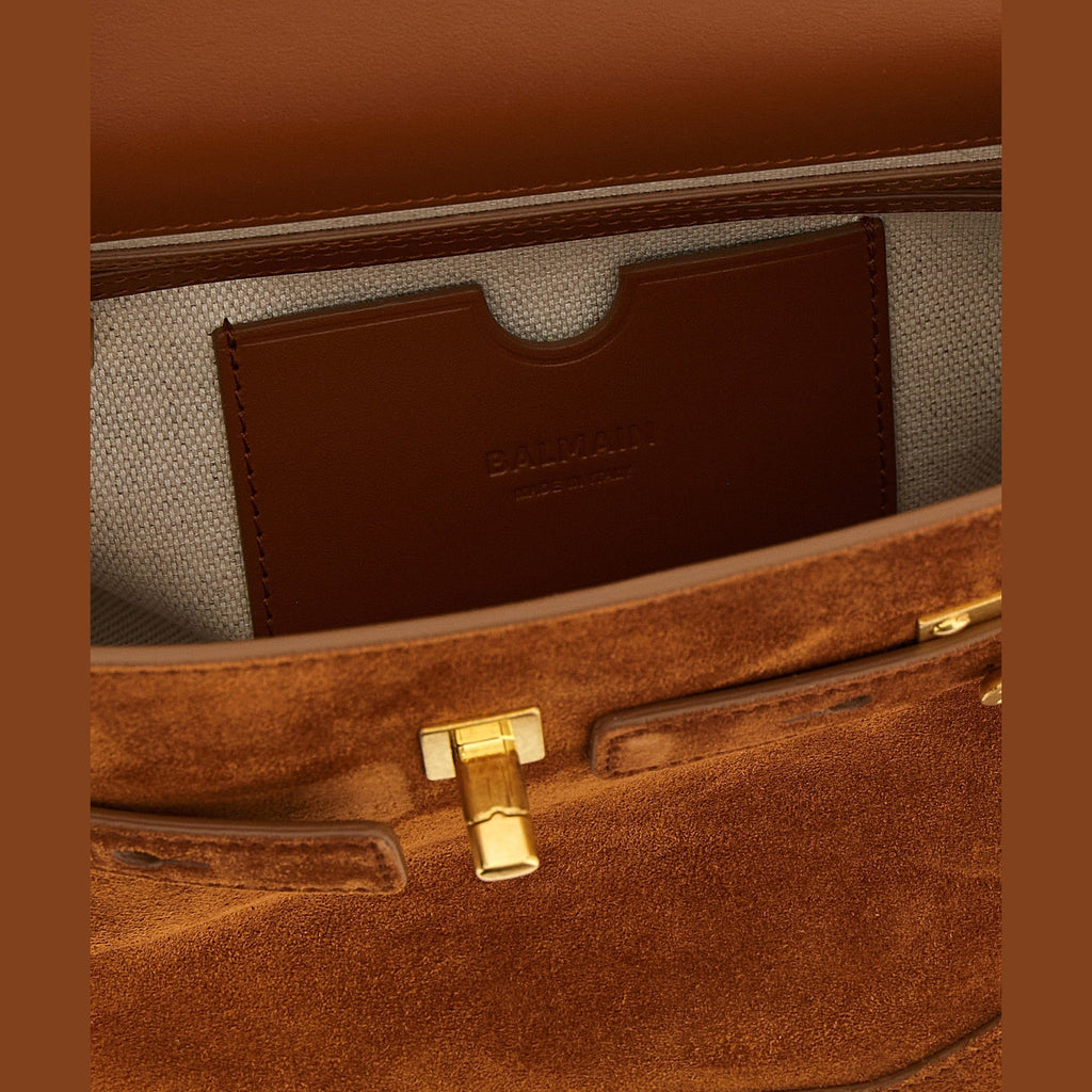 Balmain Brown Calfskin Handbag
