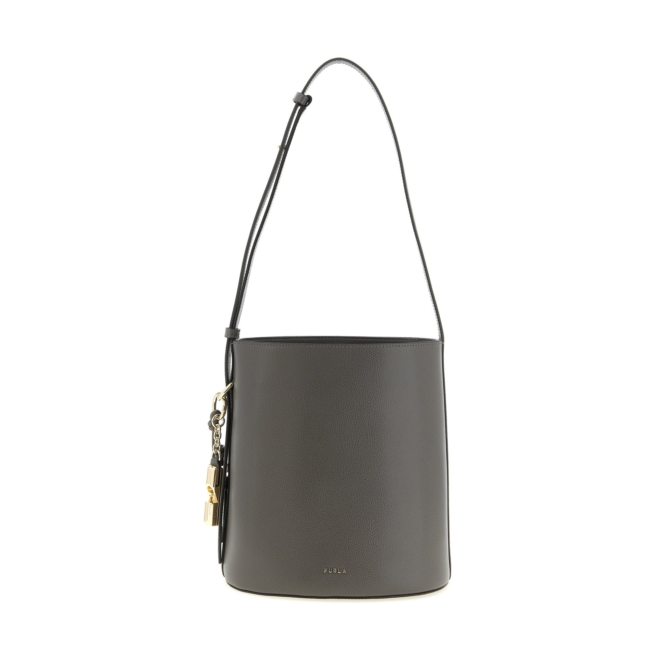 Furla Gray Calfskin Shoulder Bag