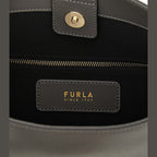 Furla Gray Calfskin Shoulder Bag