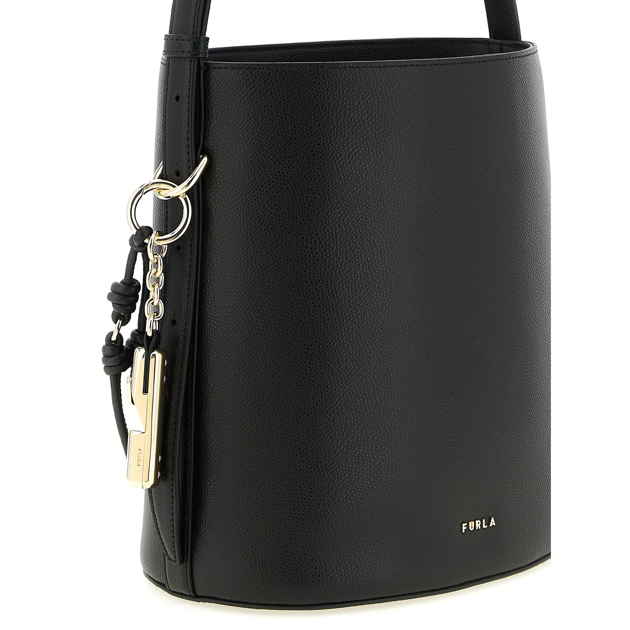 Furla Black Calfskin Shoulder Bag