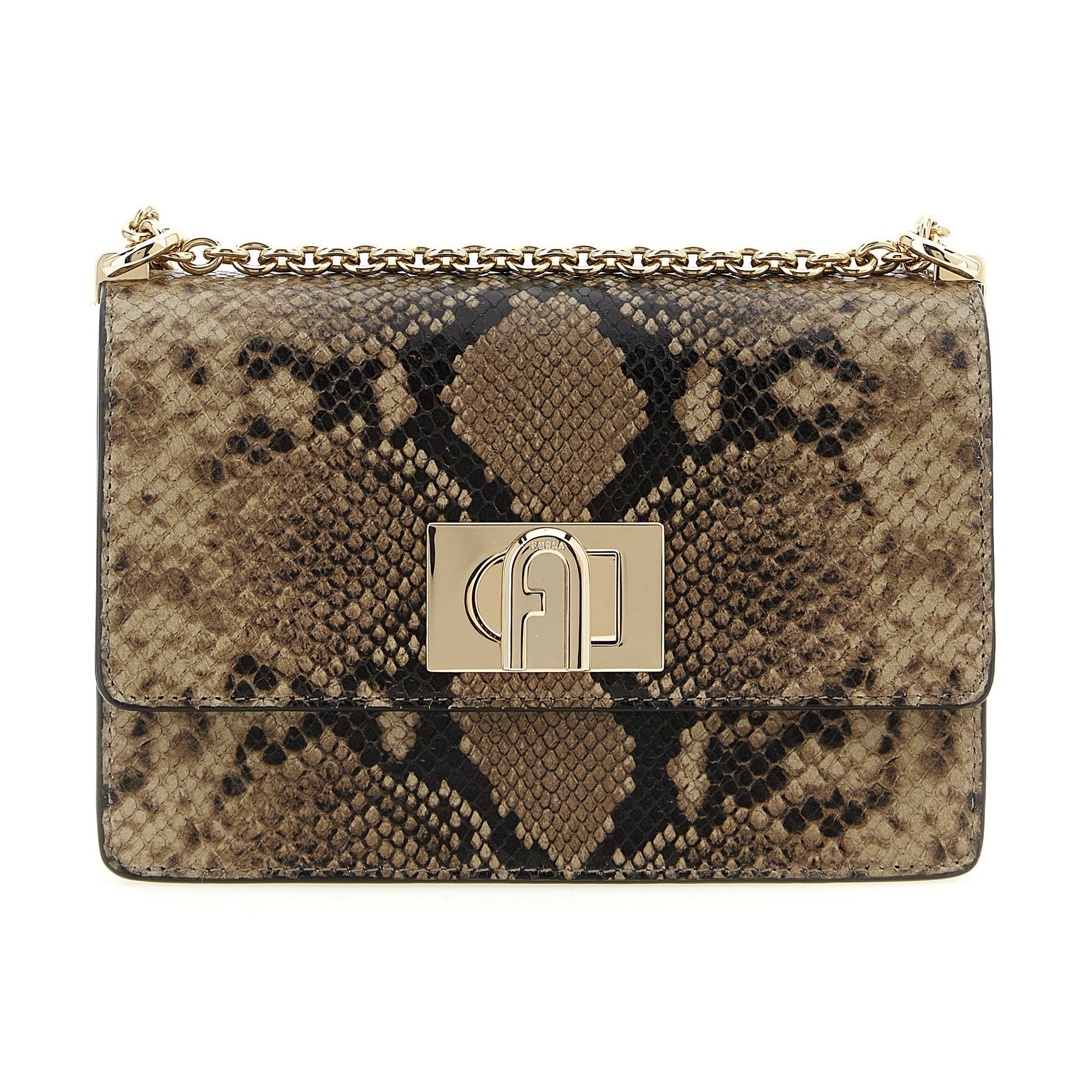 Furla Gray Goatskin Crossbody Bag
