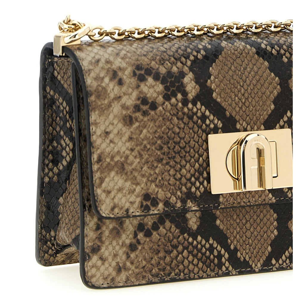 Furla Gray Goatskin Crossbody Bag