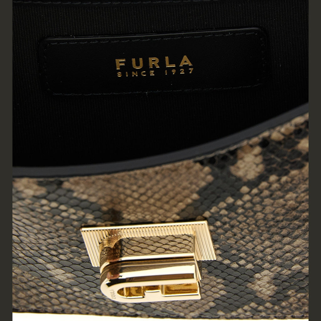 Furla Gray Goatskin Crossbody Bag