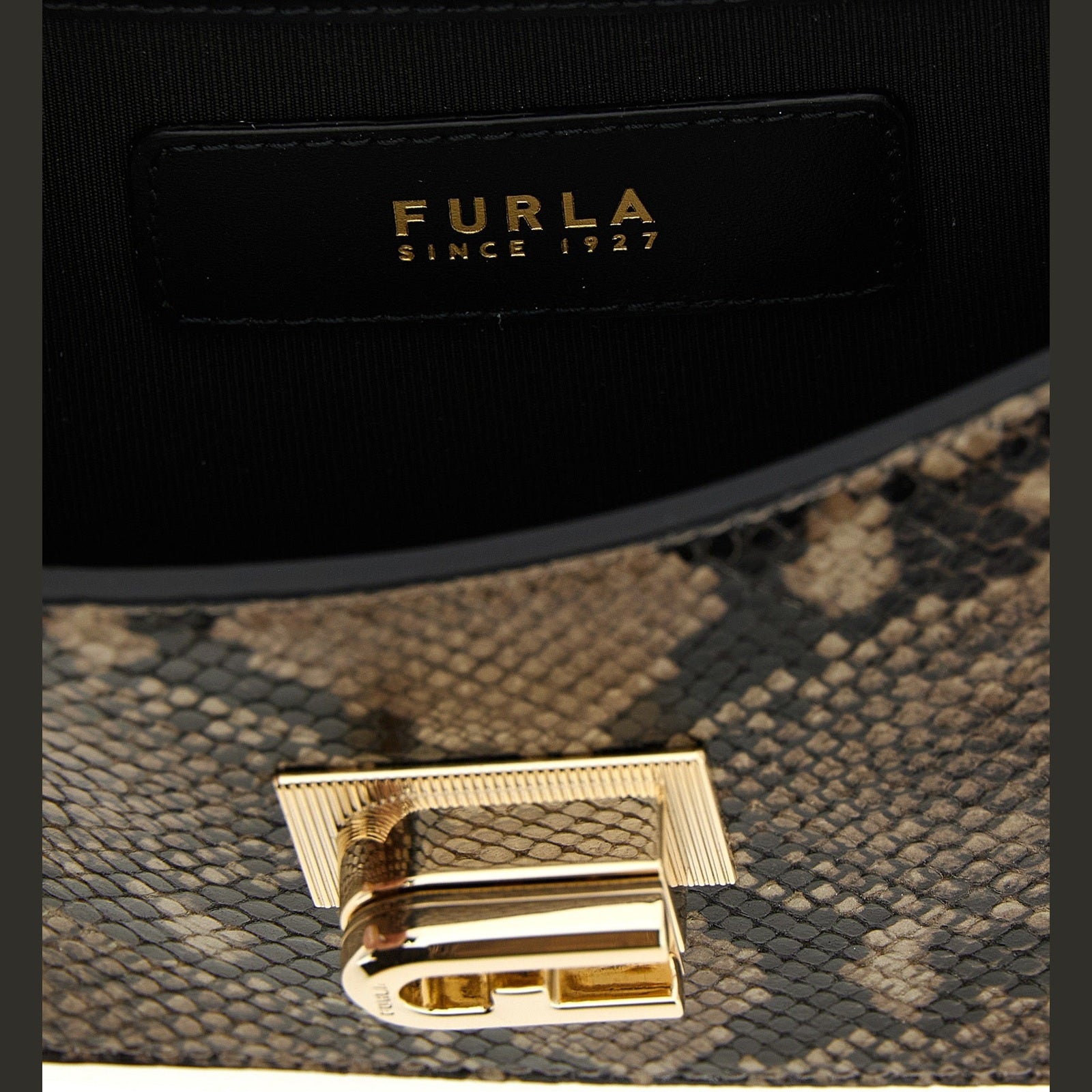 Furla Gray Goatskin Crossbody Bag