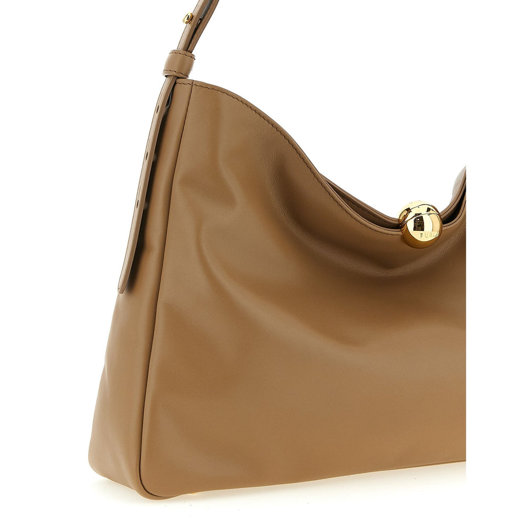 Furla Beige Calfskin Shoulder Bag