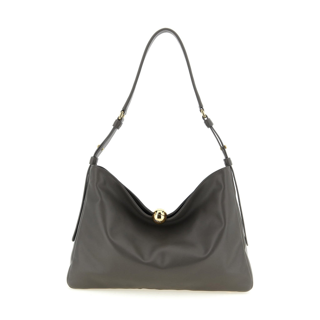 Furla Gray Calfskin Shoulder Bag
