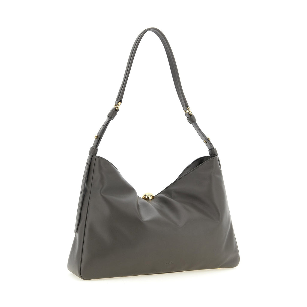 Furla Gray Calfskin Shoulder Bag