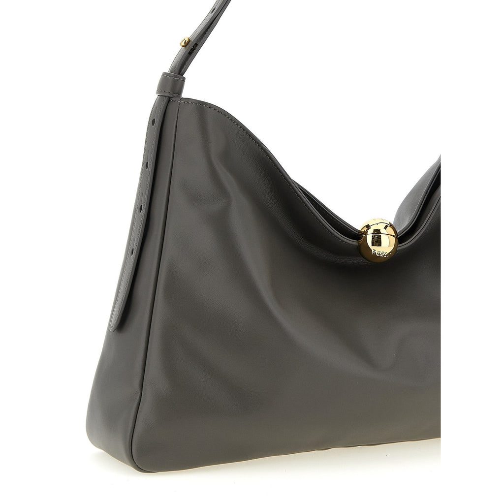 Furla Gray Calfskin Shoulder Bag