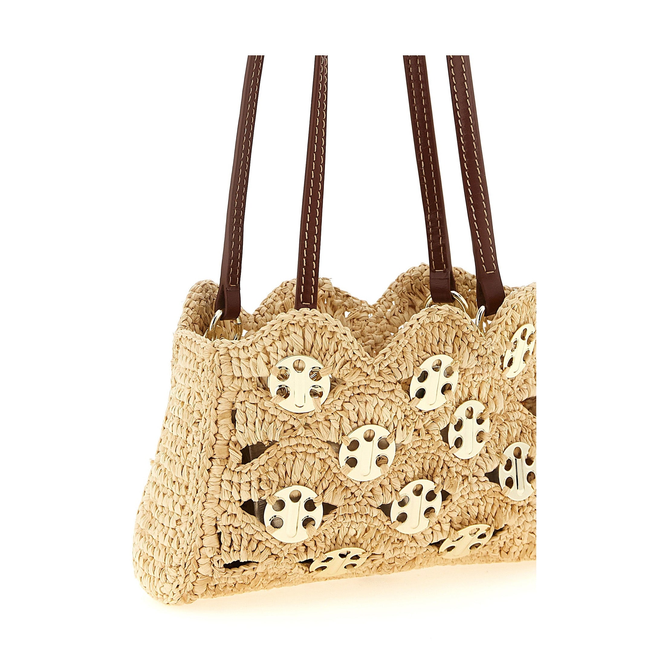 Paco Rabanne Beige Ramie Shoulder Bag