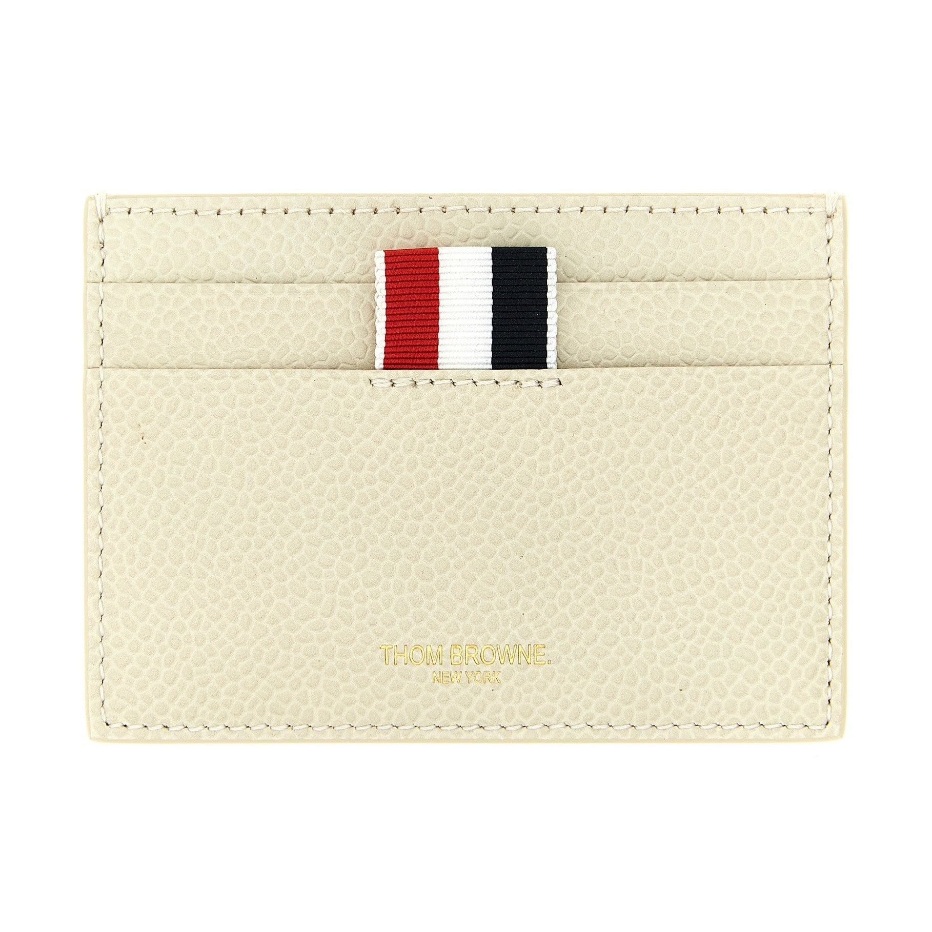 Thom Browne Beige Calfskin Cardholder