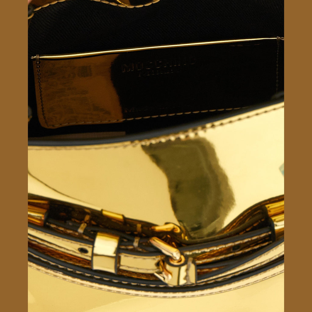 Moschino Gold Polyethylene Handbag