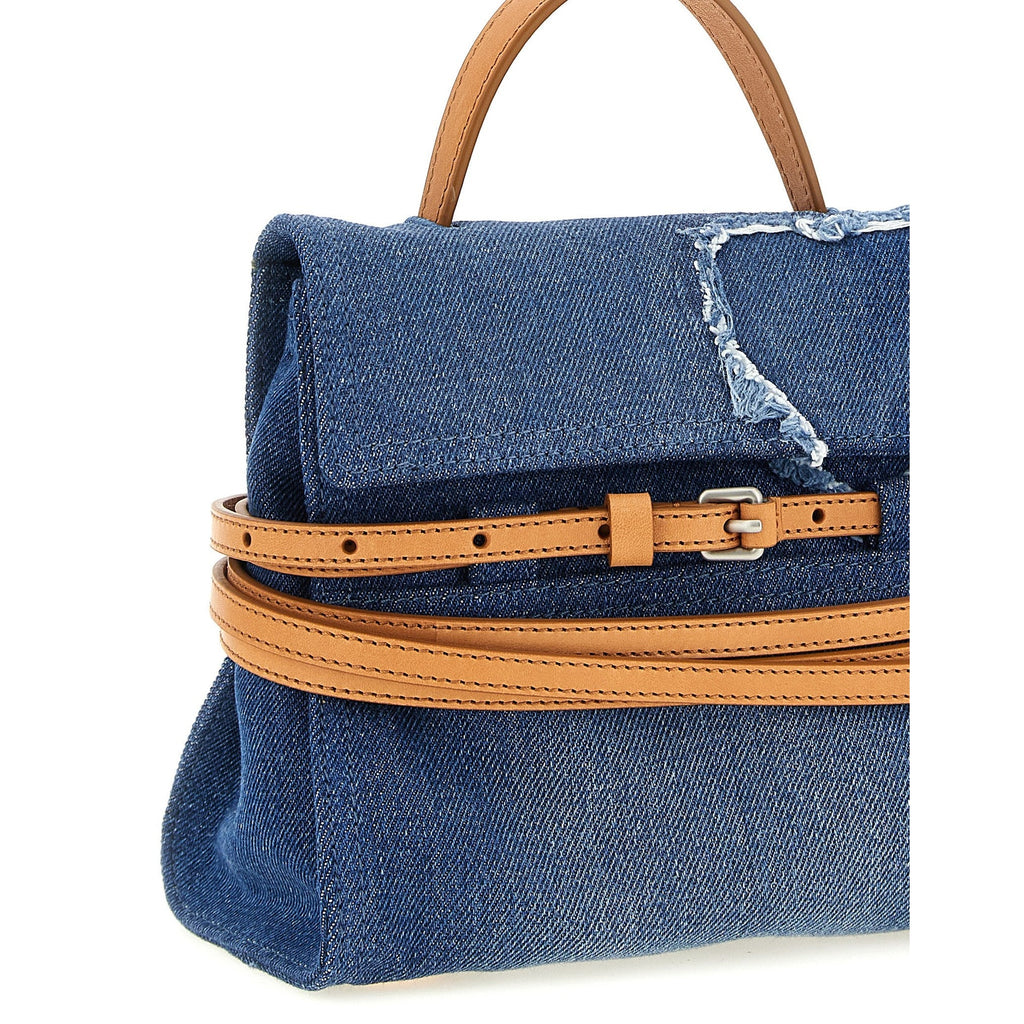 Moschino Blue Cotton Handbag