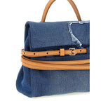 Moschino Blue Cotton Handbag