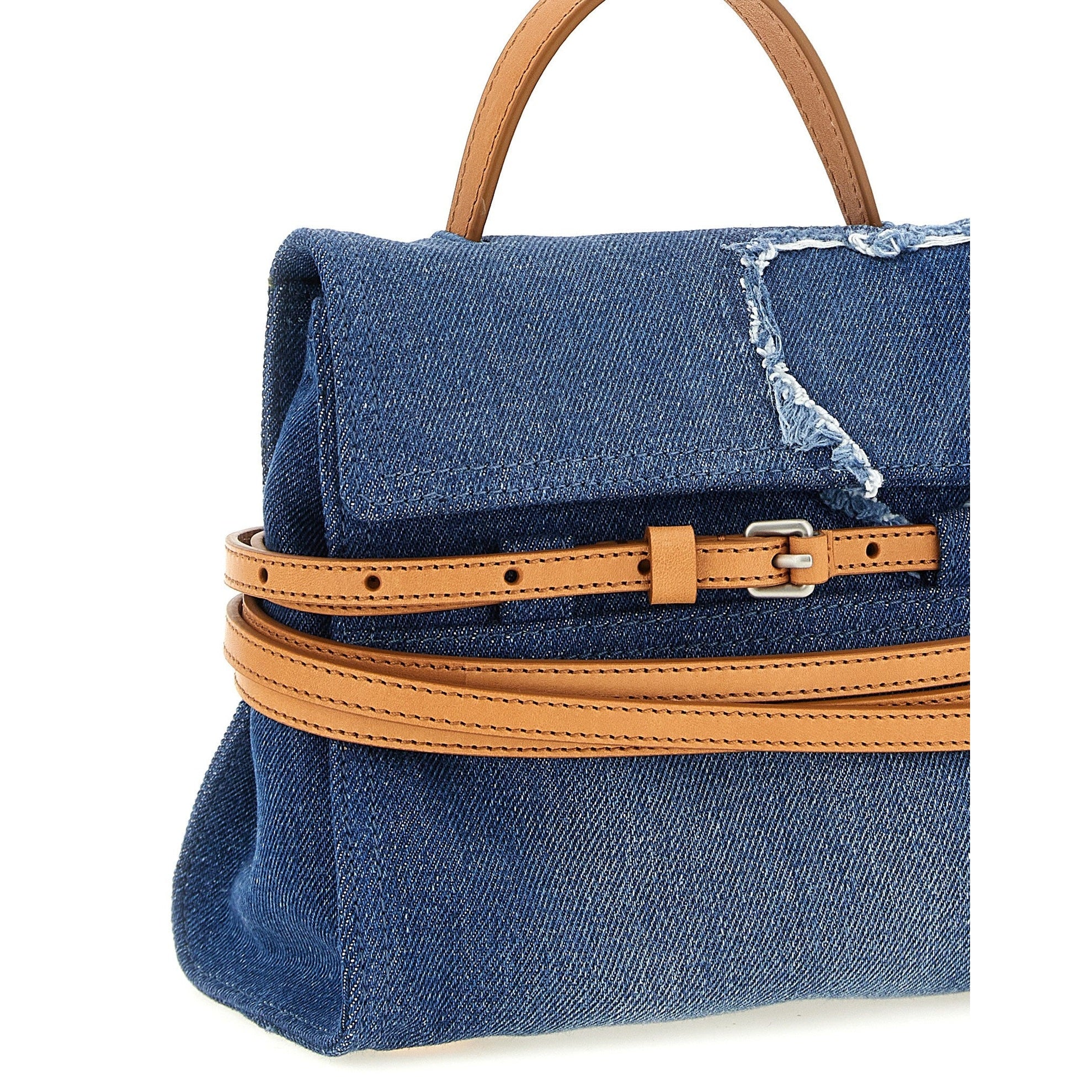 Moschino Blue Cotton Handbag