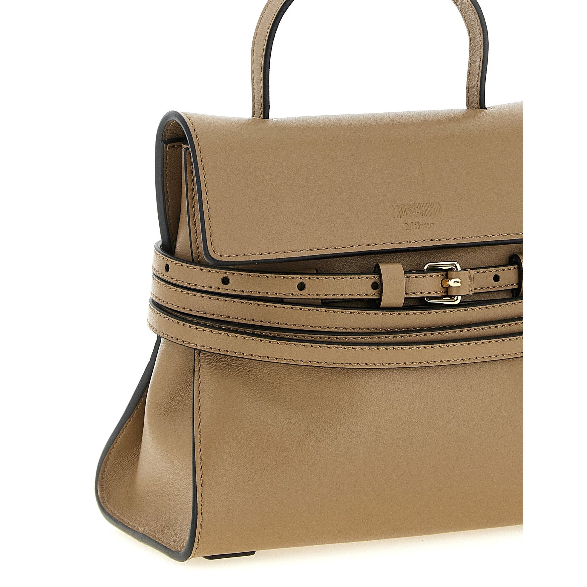 Moschino Beige Napa Leather / Calf Bos Taurus Handbag
