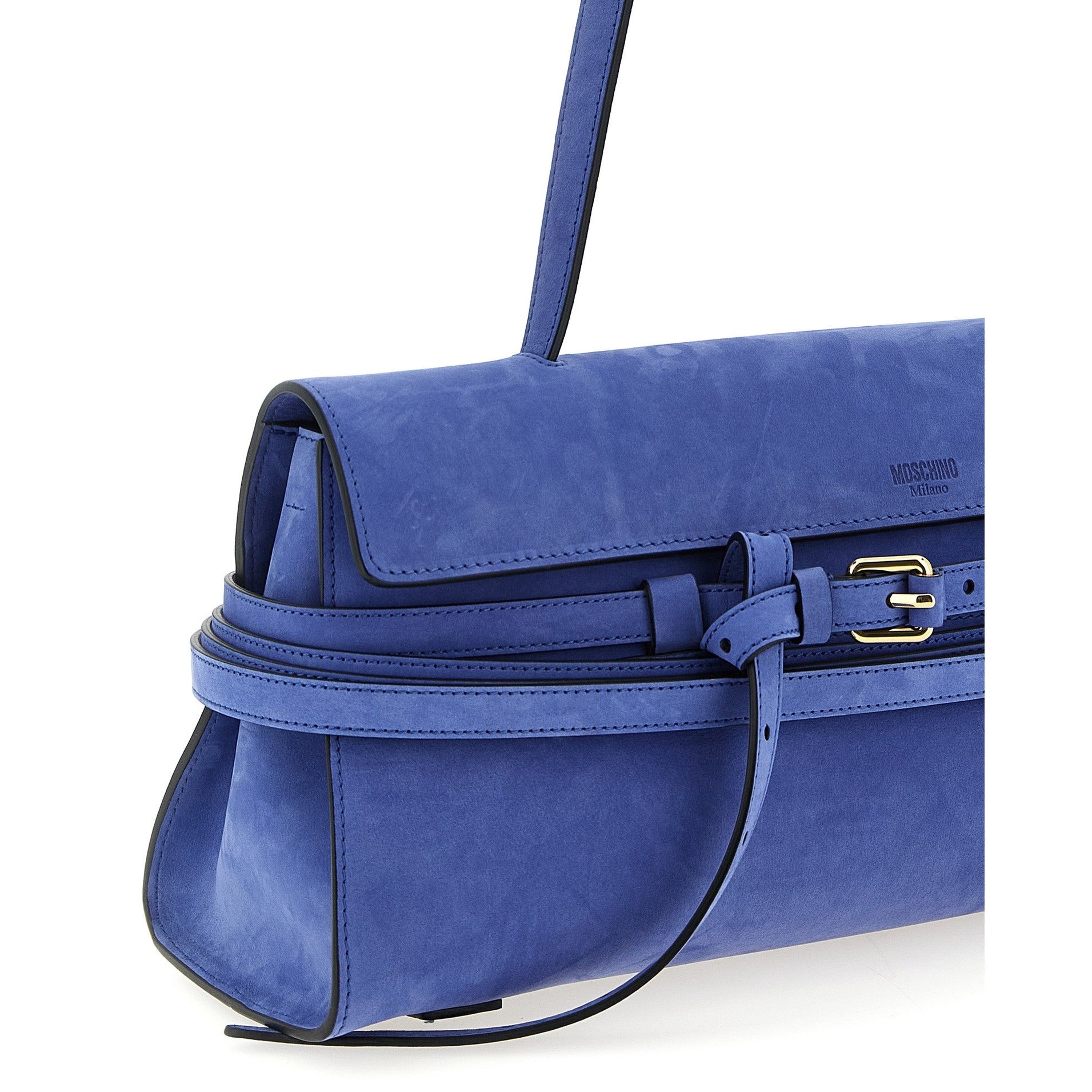 Moschino Blue Calfskin Shoulder Bag