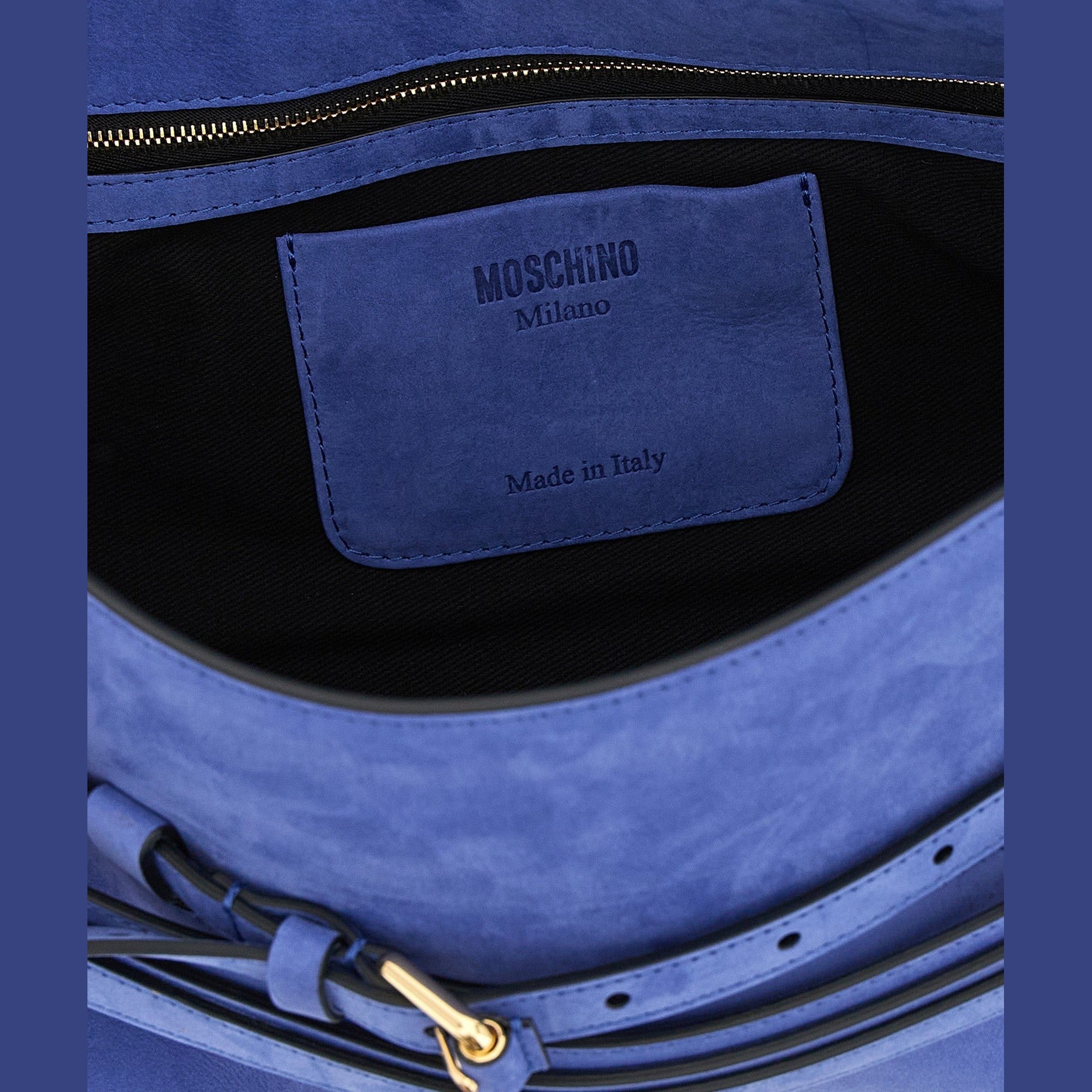 Moschino Blue Calfskin Shoulder Bag