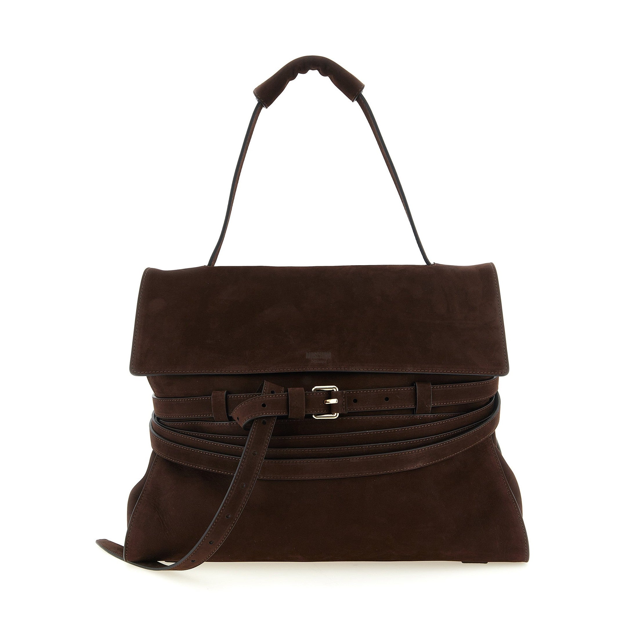 Moschino Brown Calfskin Shoulder Bag