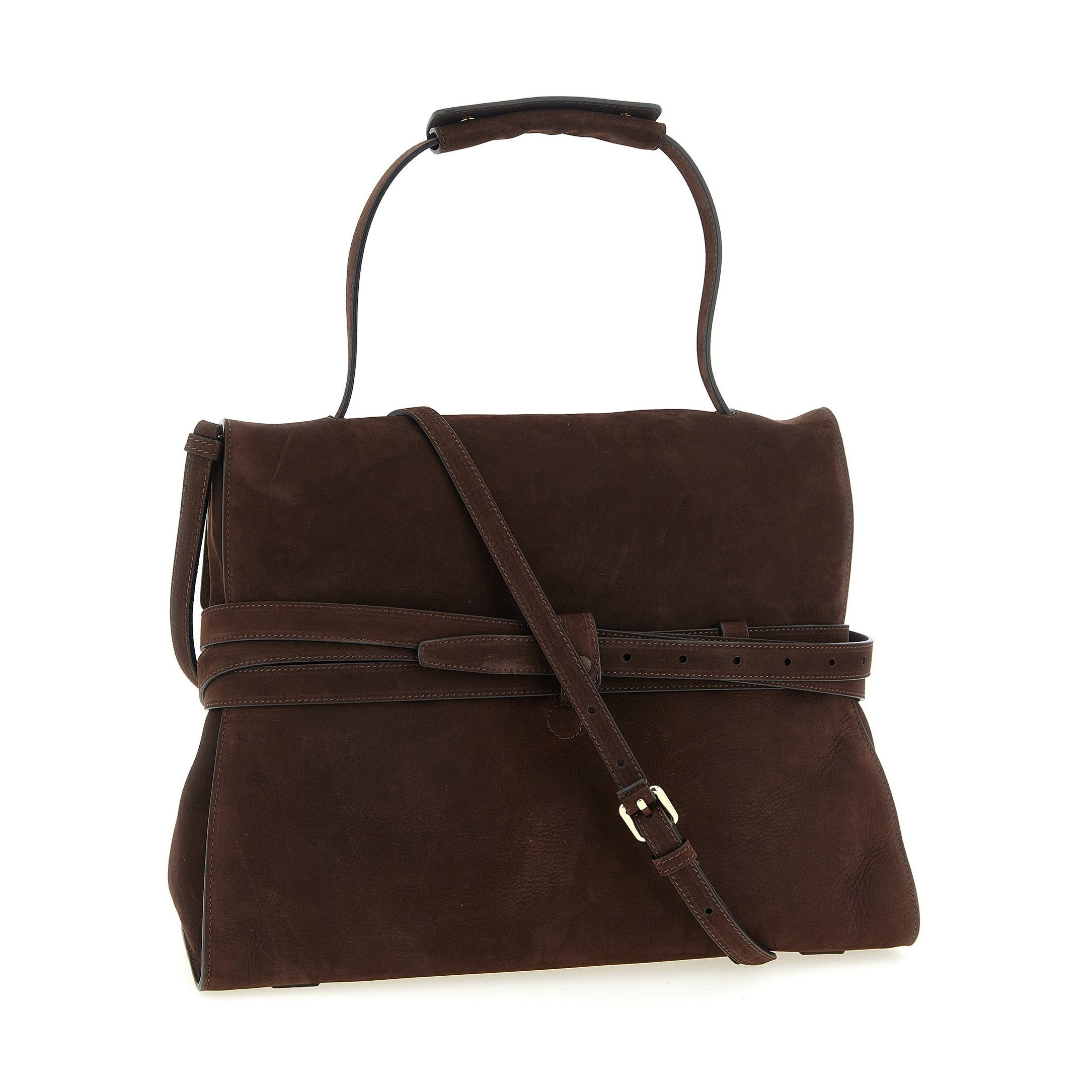 Moschino Brown Calfskin Shoulder Bag