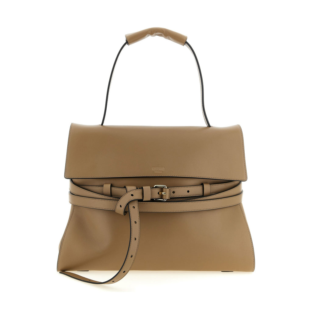Moschino Beige Napa Leather / Calf Bos Taurus Shoulder Bag