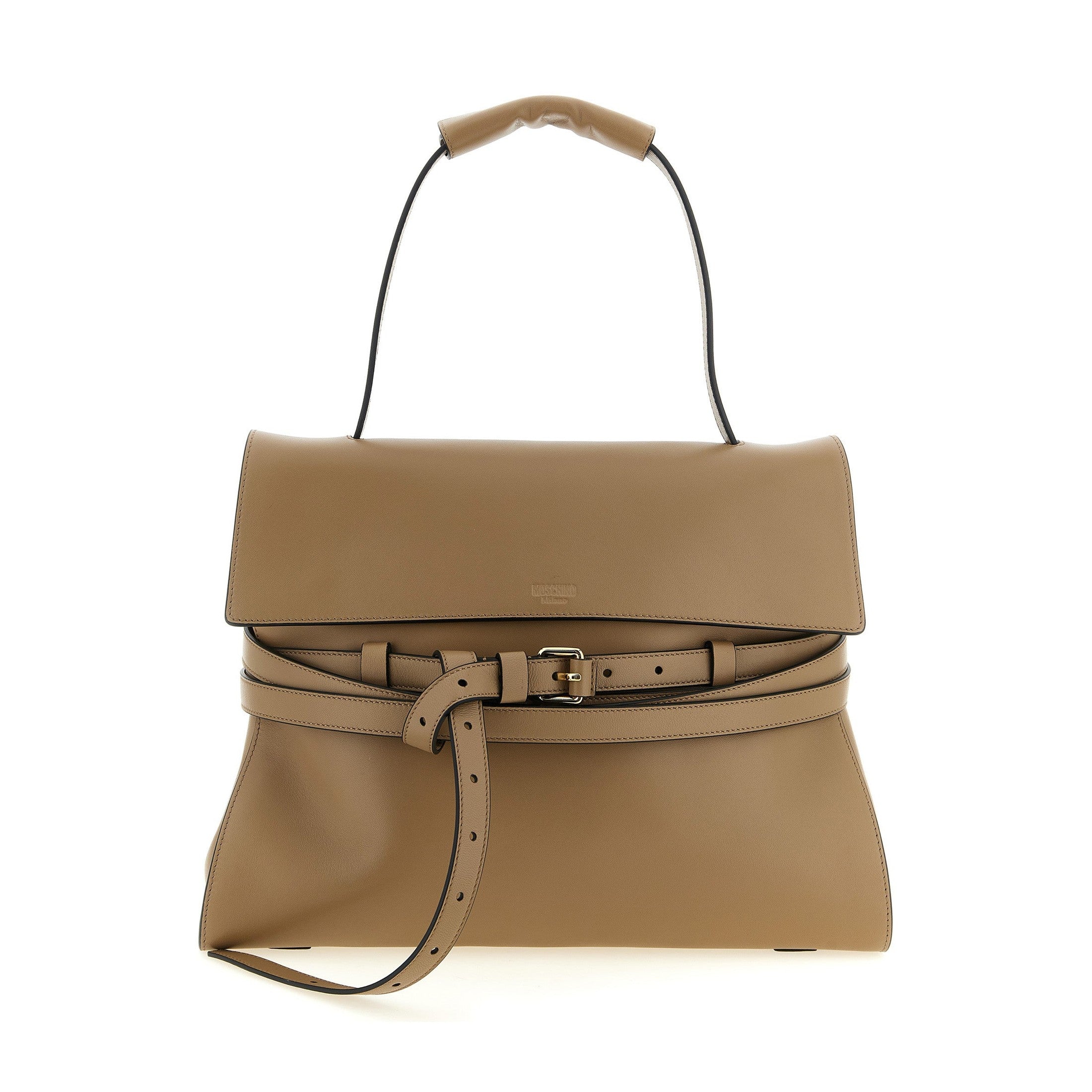 Moschino Beige Napa Leather / Calf Bos Taurus Shoulder Bag