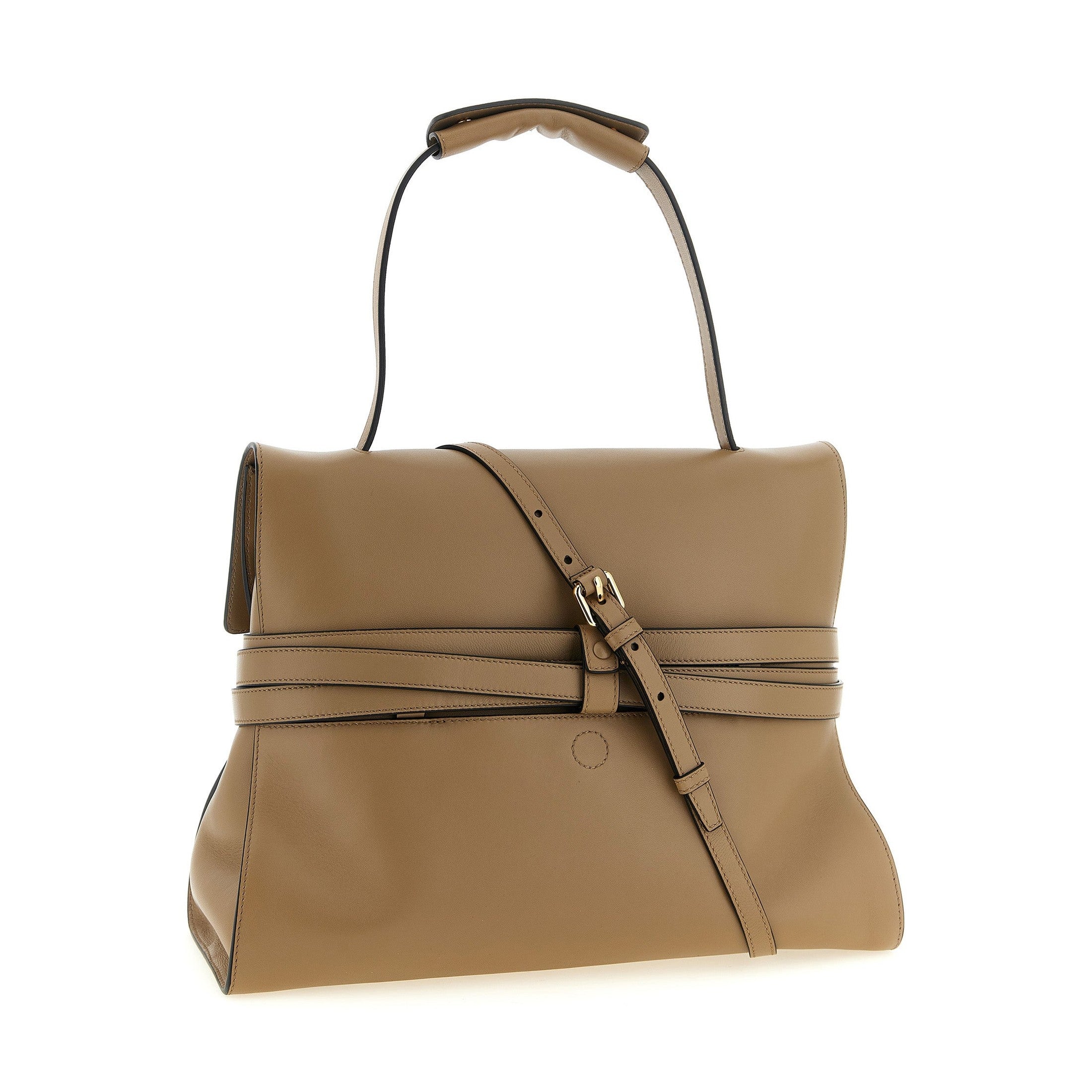 Moschino Beige Napa Leather / Calf Bos Taurus Shoulder Bag