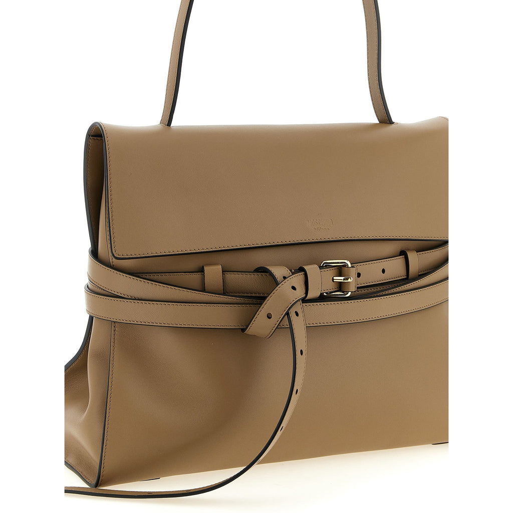 Moschino Beige Napa Leather / Calf Bos Taurus Shoulder Bag