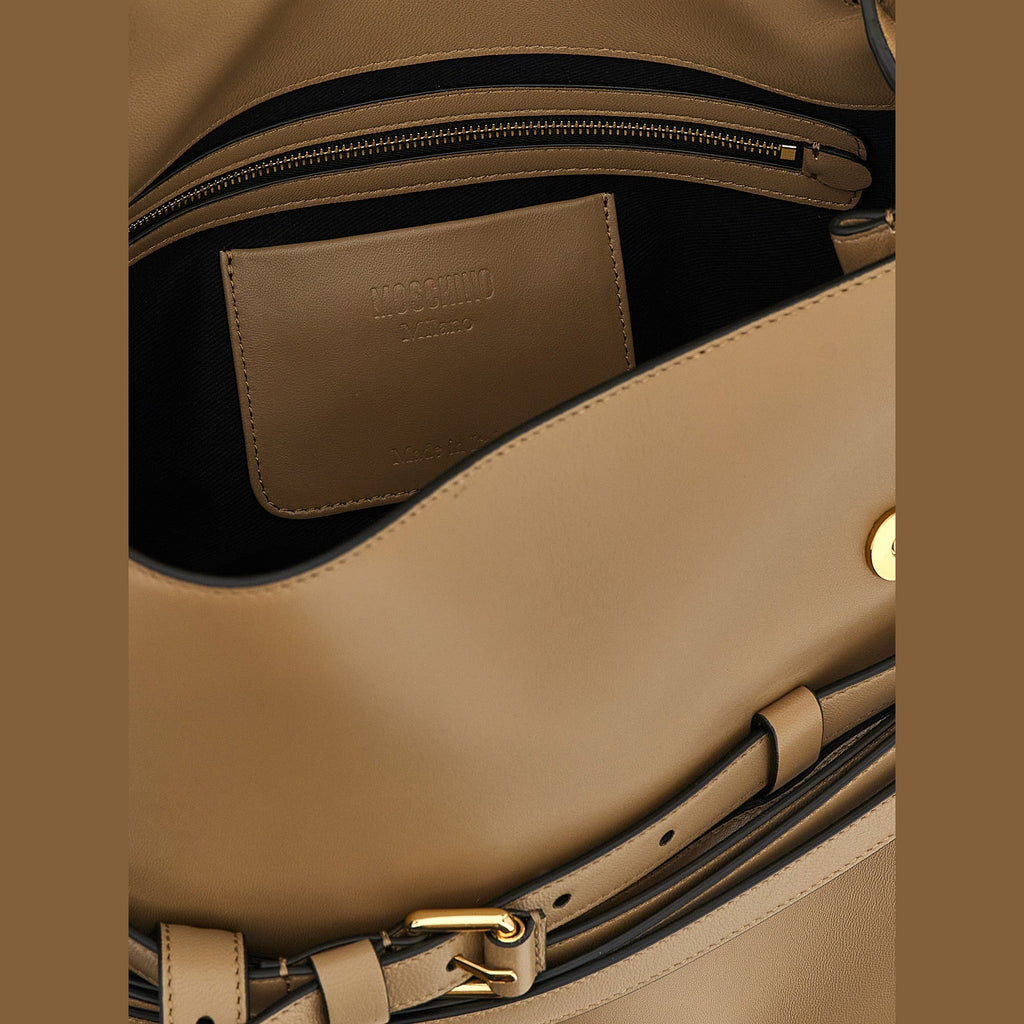 Moschino Beige Napa Leather / Calf Bos Taurus Shoulder Bag