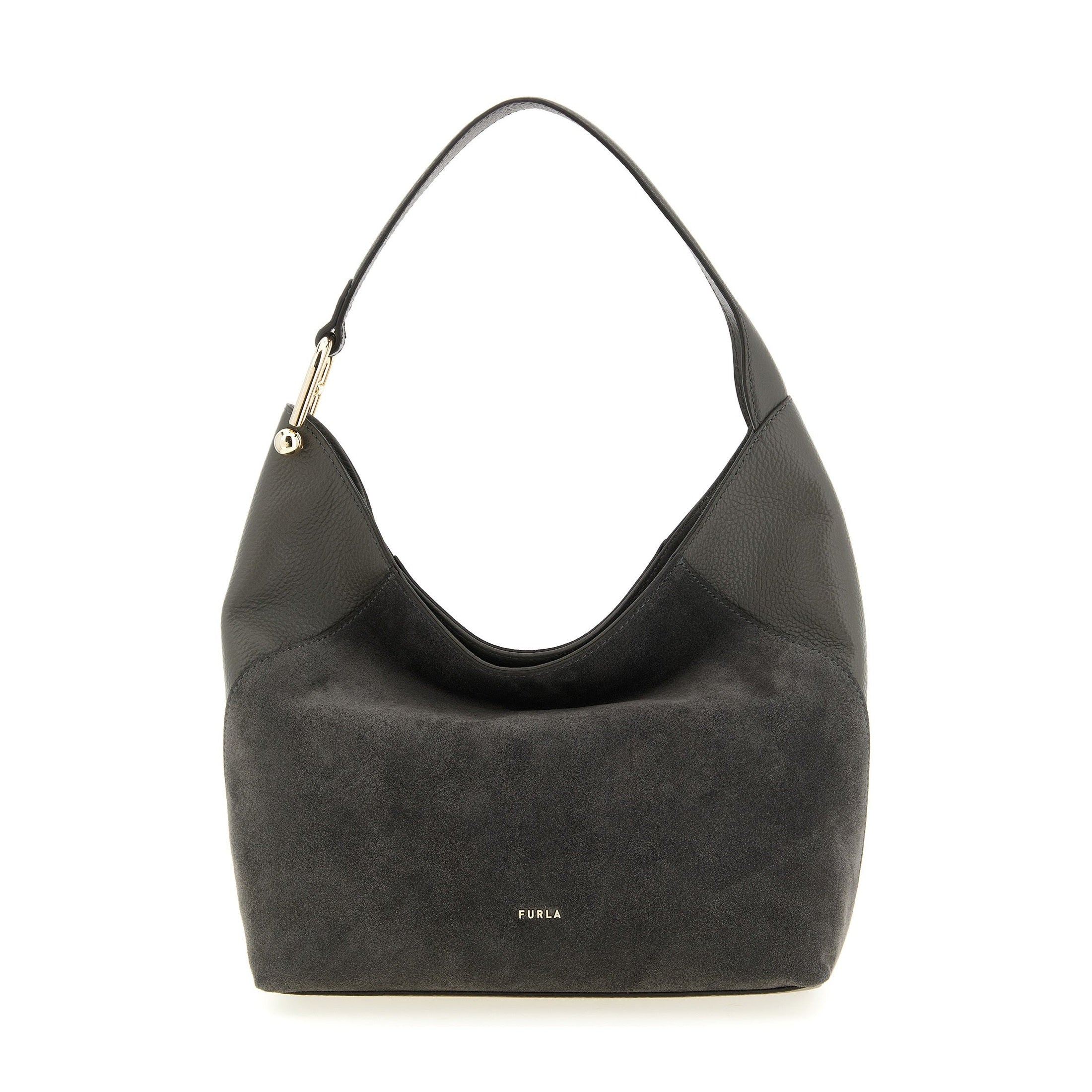 Furla Gray Calfskin Shoulder Bag